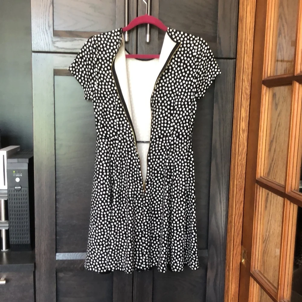 kate spade Black and White Polka Dot Midi Dress